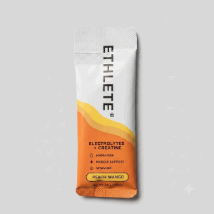 An ETHLETE Electrolytes + Creatine stick bag